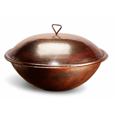 HPC 31-Inch Tempe Round Copper Gas Fire Bowl with copper cover