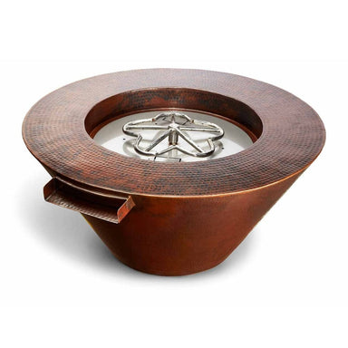 HPC 32-Inch Mesa Round Copper Gas Fire and Water Bowl