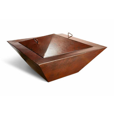 HPC 40-Inch Sedona Square Copper Gas Fire Bowl with Cover