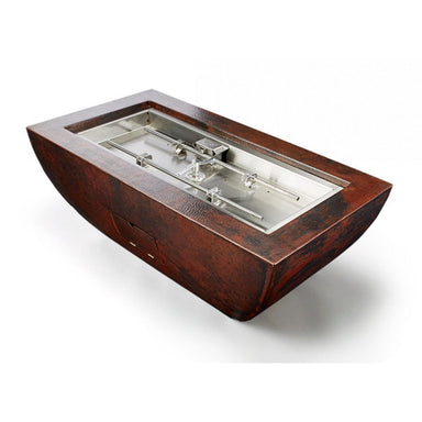 HPC 47-Inch Phoenix Rectangular Copper Gas Fire Bowl with H-Burner