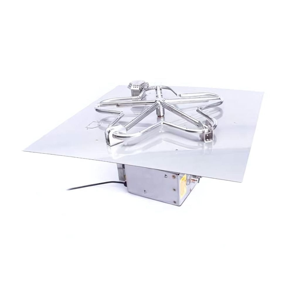 HPC Square Flat Torpedo Gas Fire Pit Insert with On/Off Smart Electronic Ignition