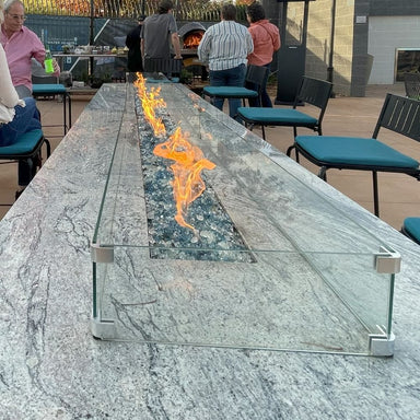 wind guard installed on hpc fire pit