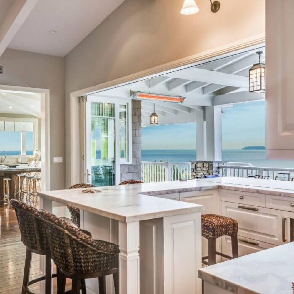 Infratech WD Series Wall Mounted Electric Heater in Open Dining Area