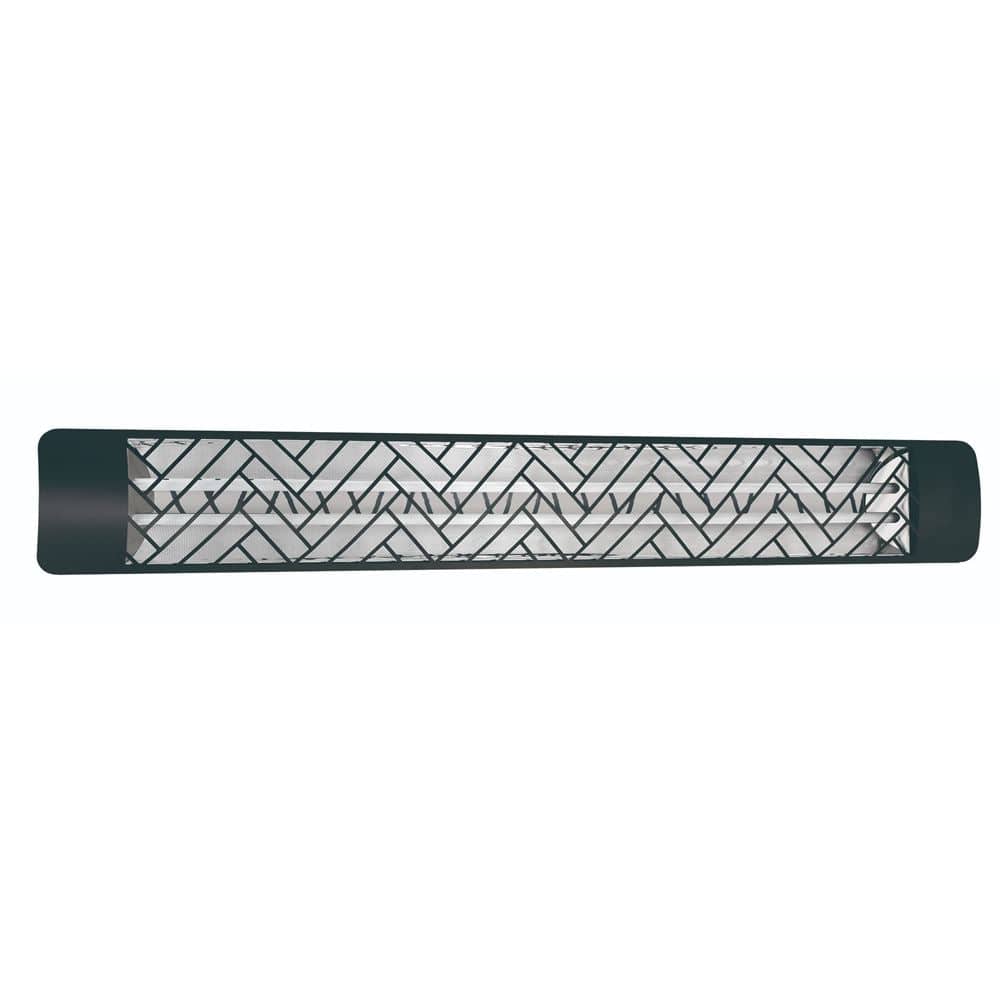 Eurofase 6000W Black Infrared Electric Heater with chevron decor plate in black