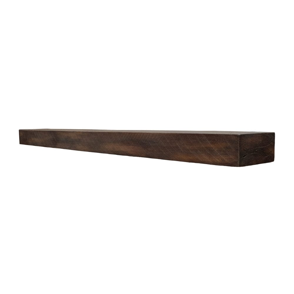 Lexington Hearth Flat Sawn Beam Concrete Mantel - Maduro Side View