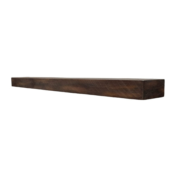 Lexington Hearth Flat Sawn Beam Concrete Mantel - Maduro Side View