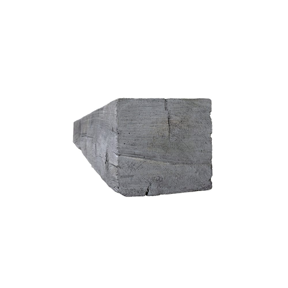 Lexington Hearth Grist Mill Concrete Mantel - weathered gray side view