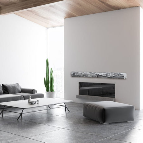 Lexington Hearth Half-Round Sleeper Faux Wood Mantel Shelf in a minimalist space