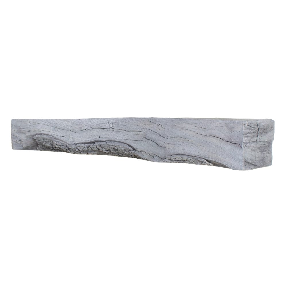 Side View of Lexington Hearth Rickhouse Faux Wood Mantel Shelf - Weathered Gray