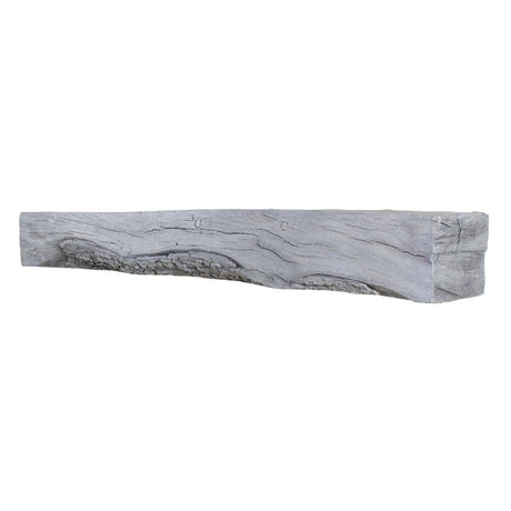 Side View of Lexington Hearth Rickhouse Faux Wood Mantel Shelf - Weathered Gray