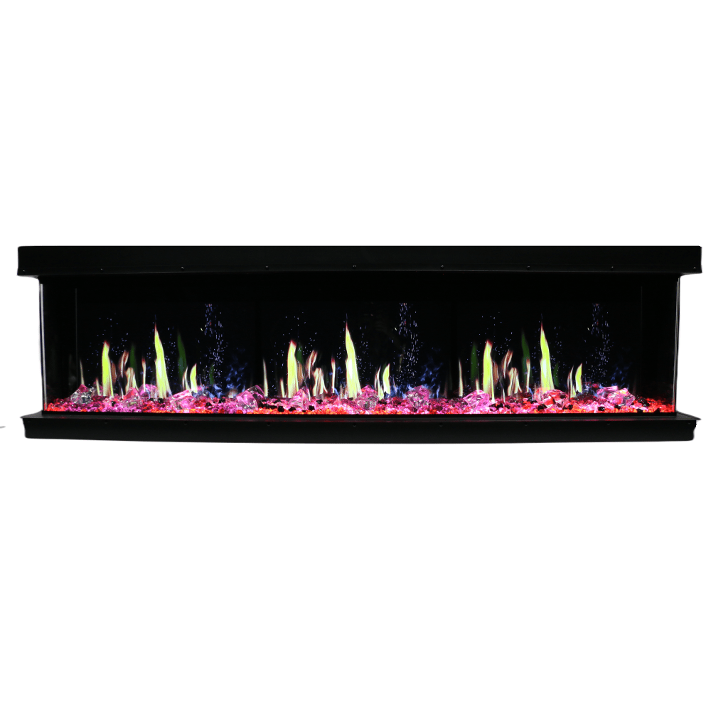 Litedeer Homes Warmcastle 3-Sided Smart Electric Fireplace with Magenta Flame