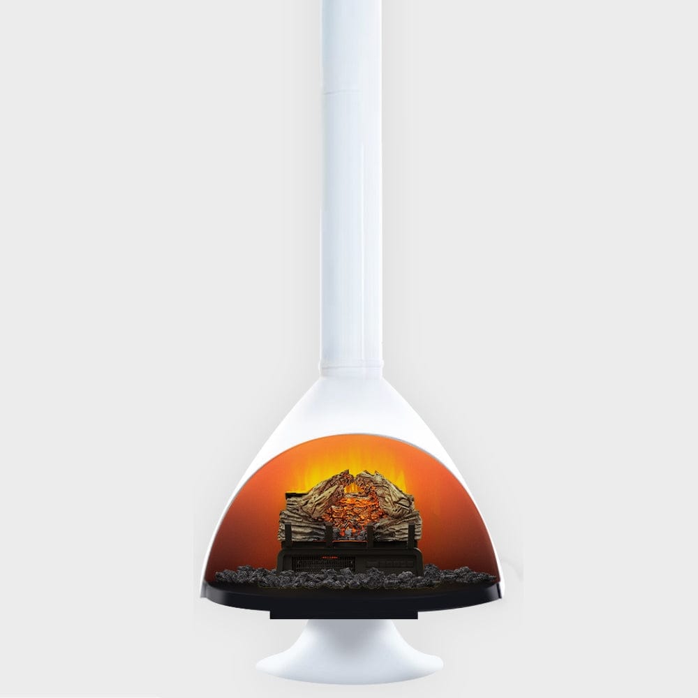 Malm Zircon 34-Inch Freestanding Electric Fireplace in White