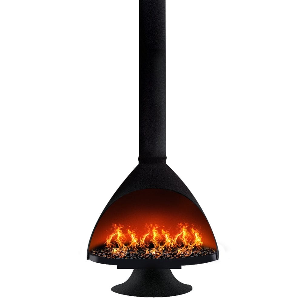 Malm Zircon Aquafire 34-Inch Freestanding Vapor Fireplace in Matte Black