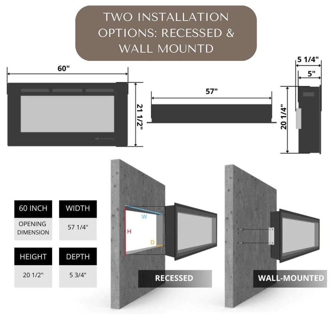 how to install electric fireplace 60 inch model