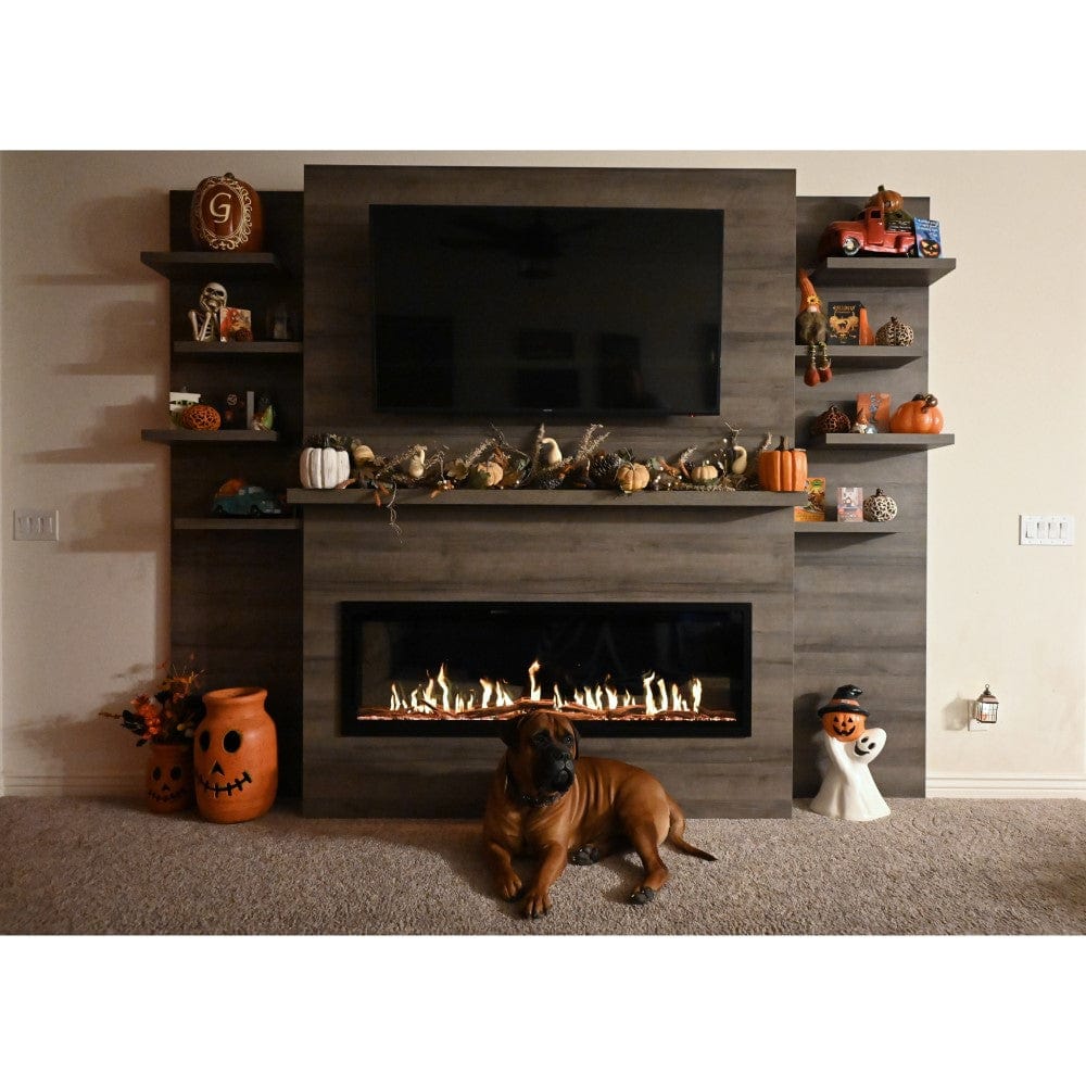 Modern Flames Allwood Fireplace Wall System for Orion Slim Electric Fireplace with Halloween Decor