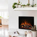 cozy living room ideas - Modern Flames Redstone 36 Electric Fireplace with white mantel