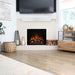 Modern Flames Redstone Fireplace with white paint grade mantel in transitional living room