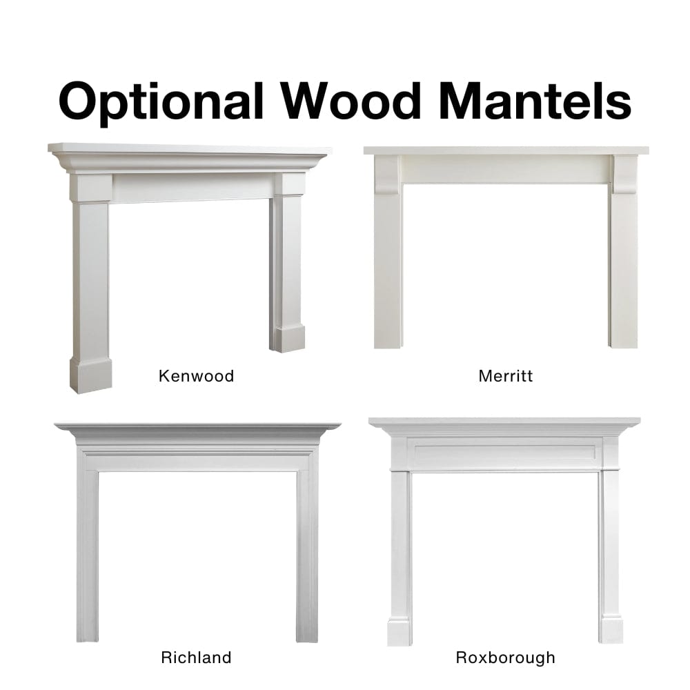 optional wood mantel surrounds
