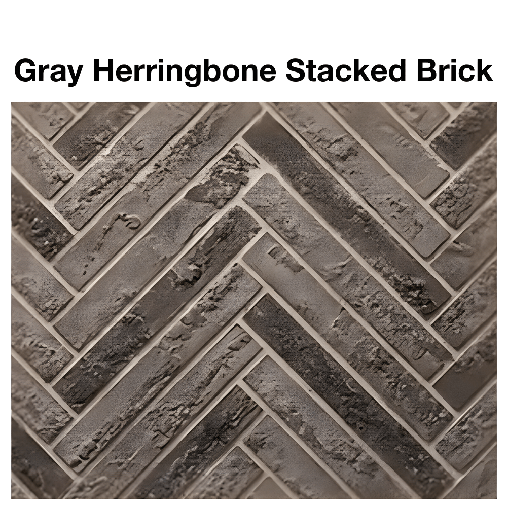Gray Herringbone Stacked Brick