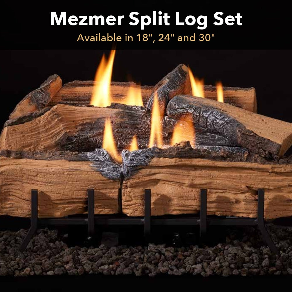 Mezmer Split log set for the Monessen Lumonessen burner, available in 18, 24 and 30 inches
