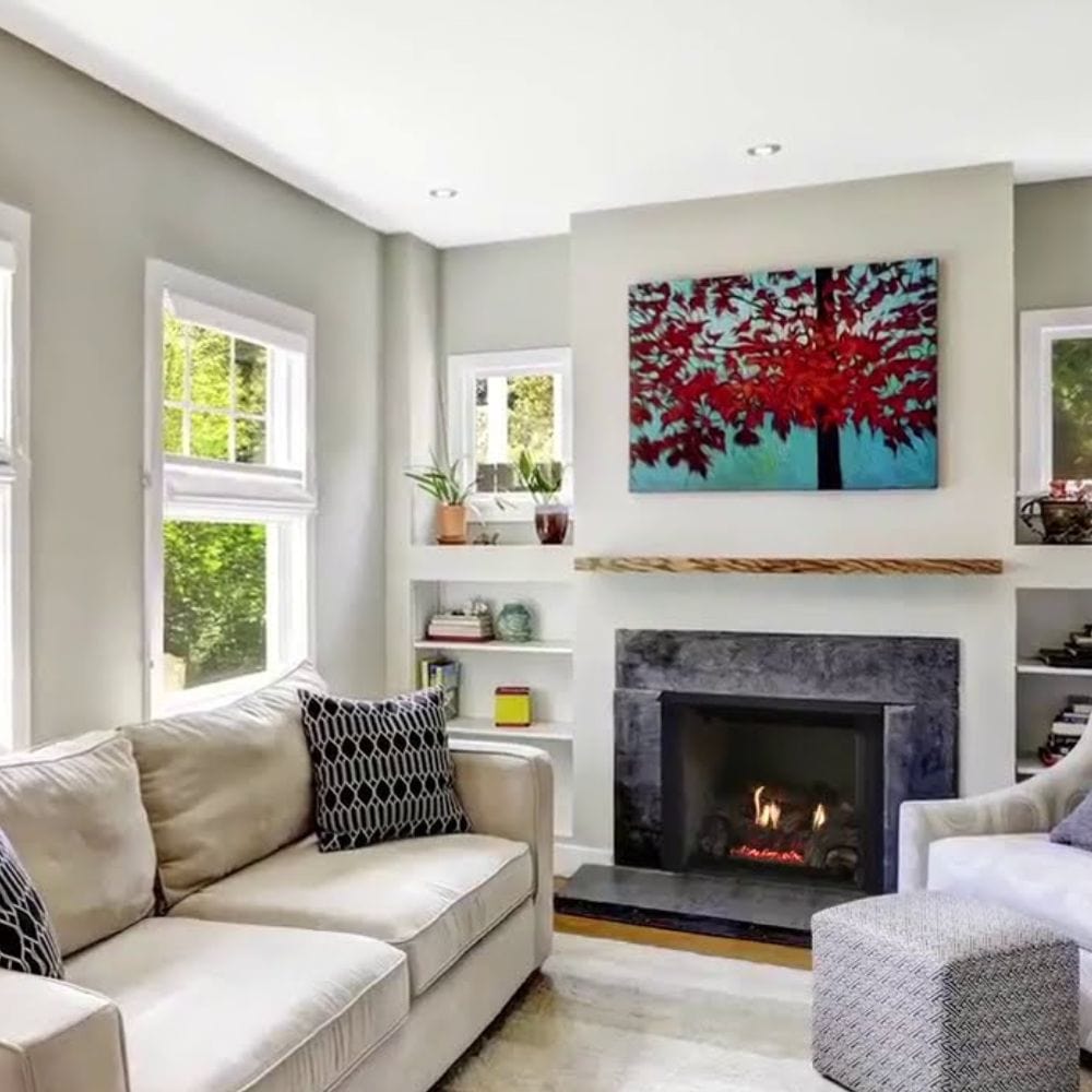 Millivolt Control 18-Inch Natural Blaze Gas Burner in Living Room