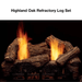 Optional Highland Oak Refractory Log Set for 18-Inch Natural Blaze Gas Burner