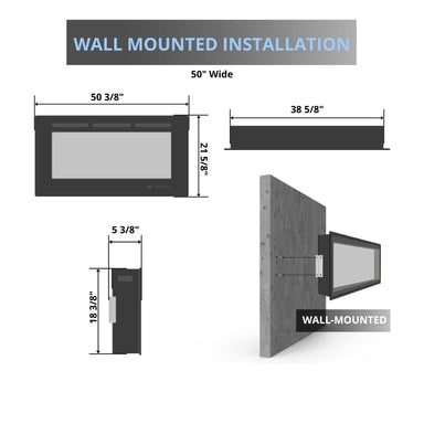 Napoleon Amano 50-Inch Wall Mounted Electric Fireplace Specs