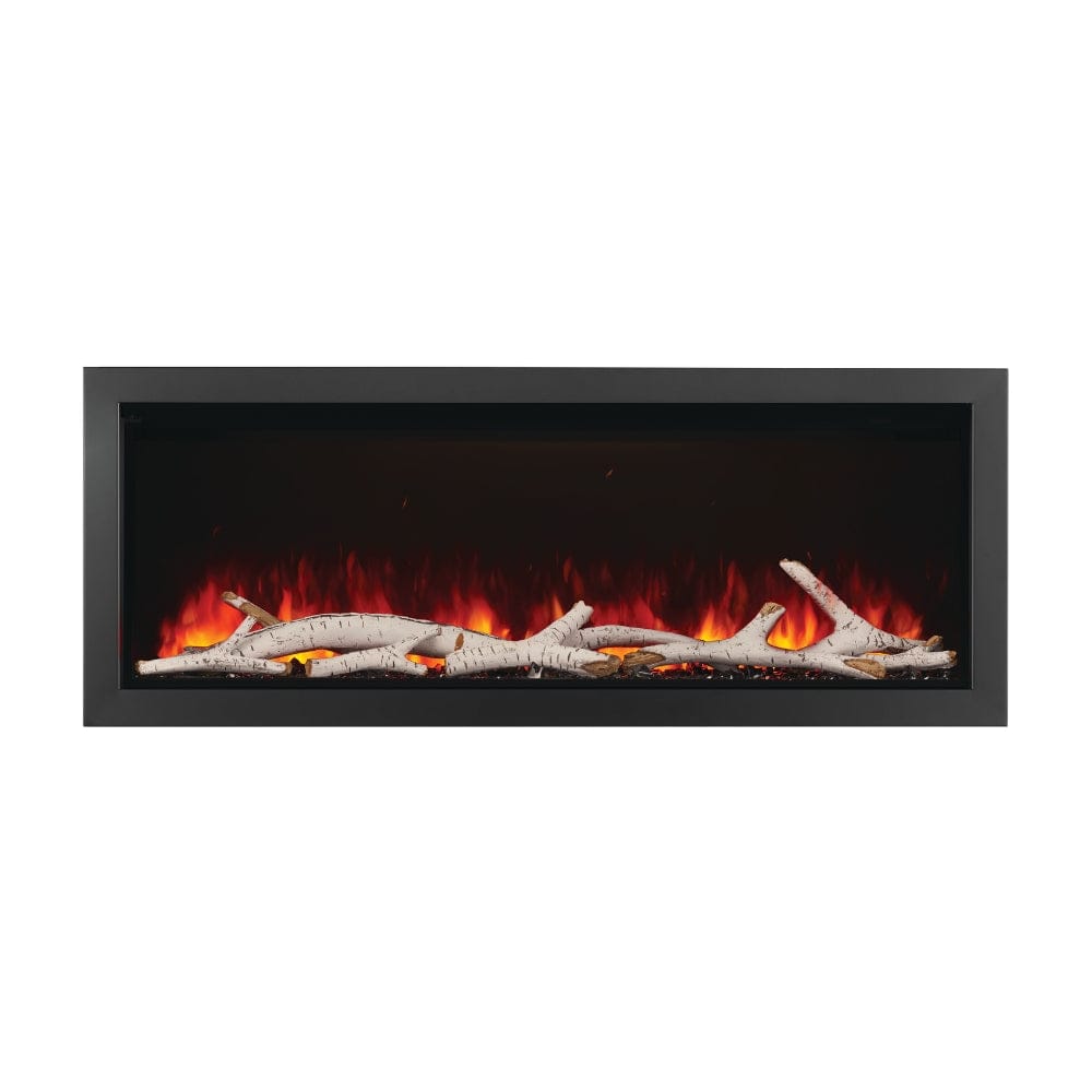 napoleon astound 62" fireplace with orange flames on low flame speed