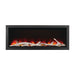 napoleon astound 62" fireplace with orange flames on low flame speed