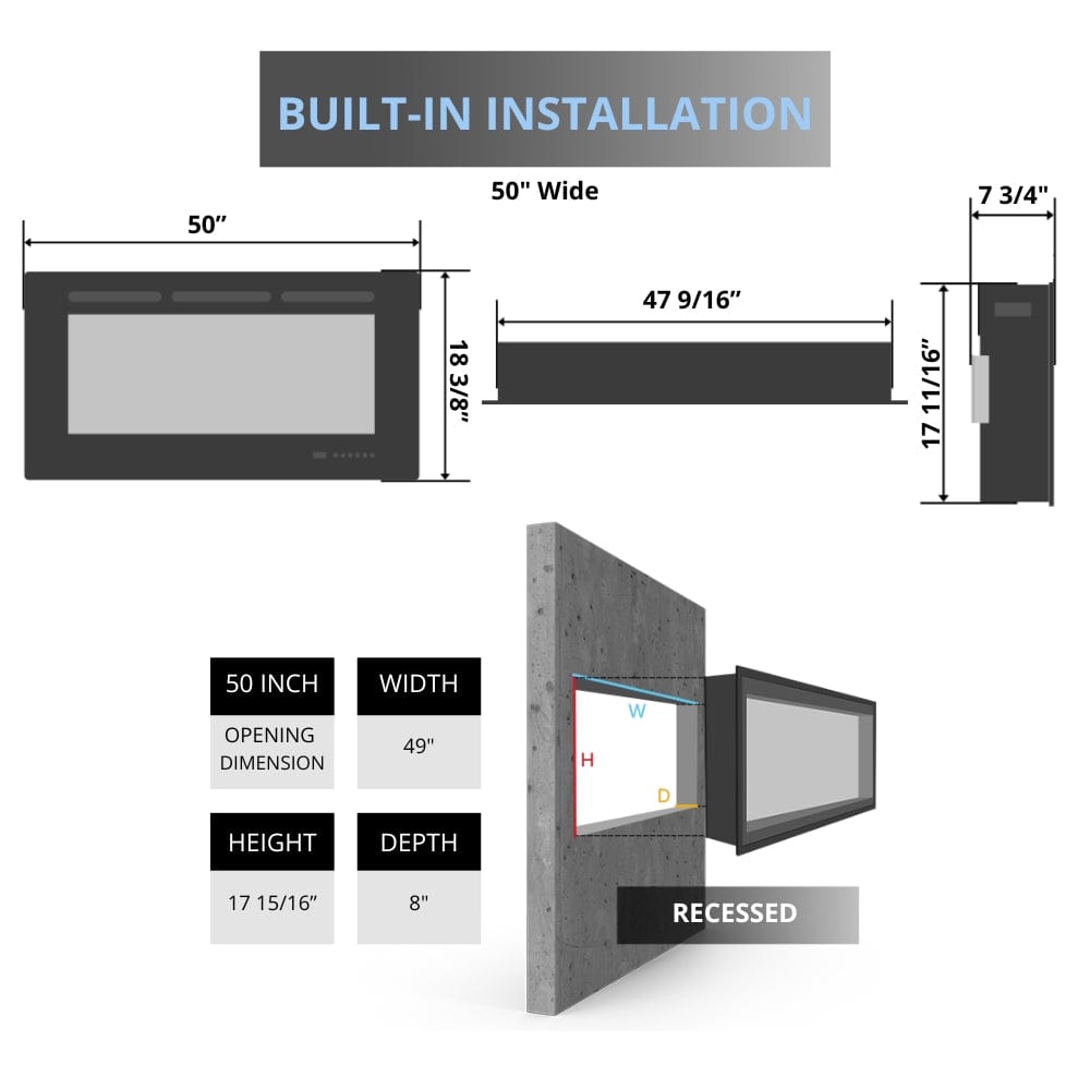 Napoleon CLEARion Elite 50-Inch Electric Fireplace Specs