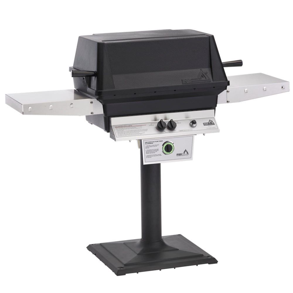 Side View of Performance Grilling Systems T40 Gas Grill with Permanent Post and Base