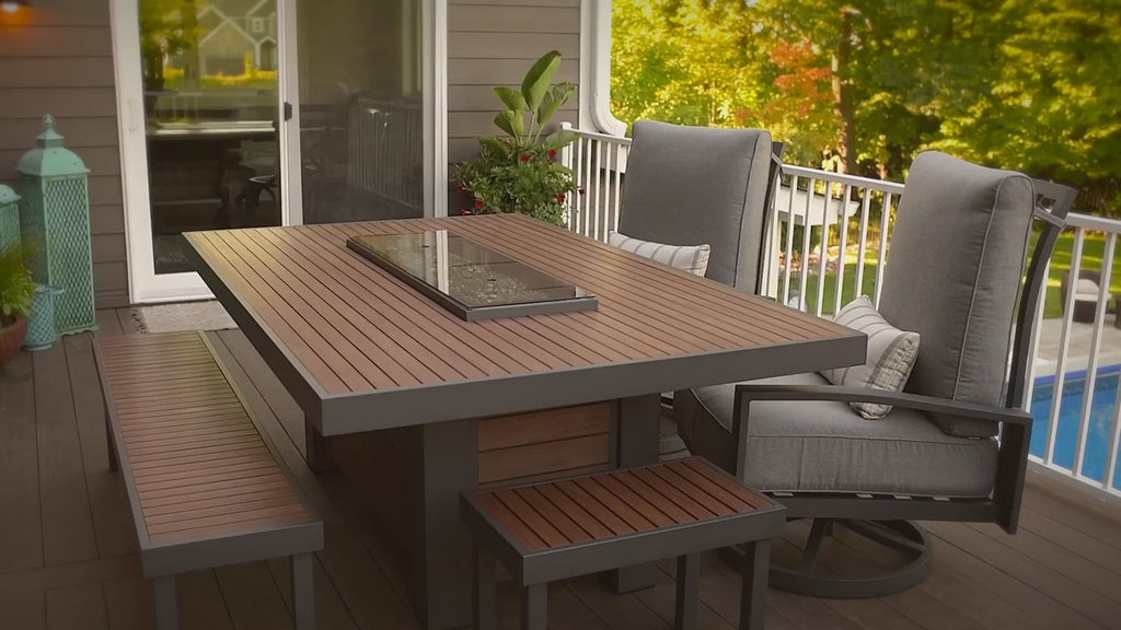 The Outdoor GreatRoom Company Kenwood 81" Fire Pit Table Video