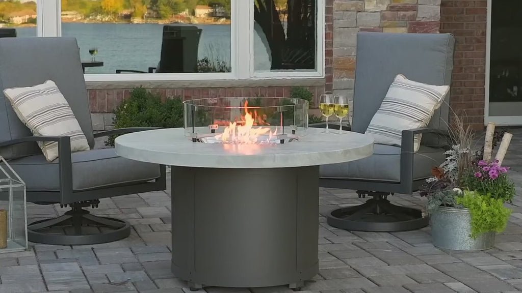 The Outdoor GreatRoom Company- Beacon White Gas Fire Pit Table