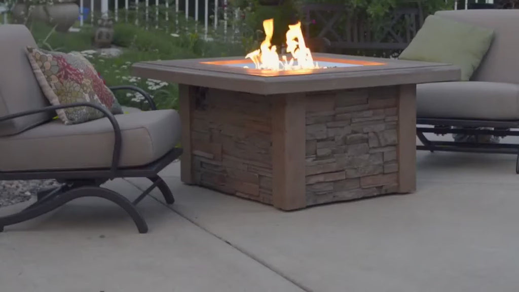 The Outdoor GreatRoom Company- Sierra 44" Square Gas Fire Pit Table