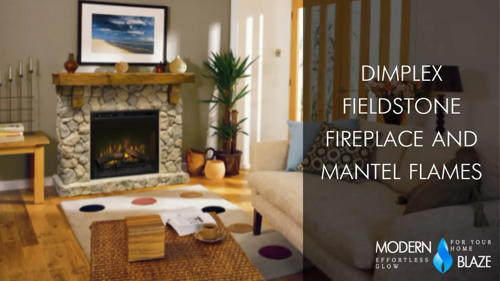 Dimplex Fieldstone Electric Fireplace and Mantel and Flames