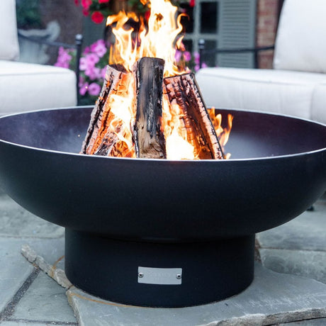 seasons fire pits elliptical steel fire pit on a paver