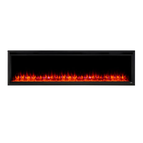 simplifire allusion platinum 72" electric fireplace with red orange flames