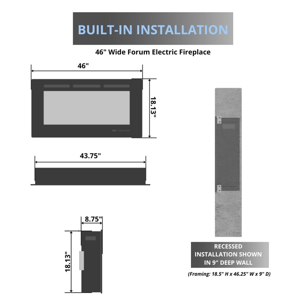 Simplifire Forum 43 Electric Fireplace Specs