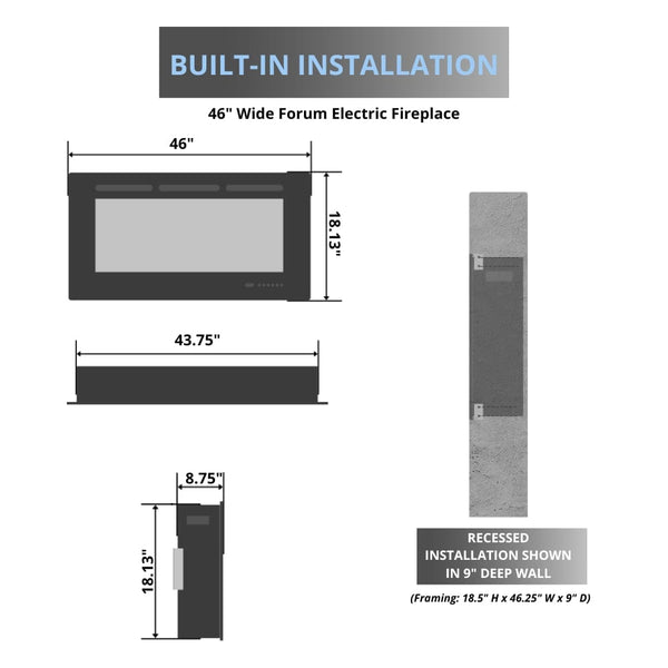 Simplifire Forum 43 Electric Fireplace Specs