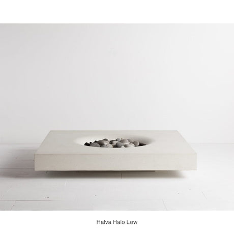 Solus Halo Low Square Concrete Gas Fire Pit in Halva
