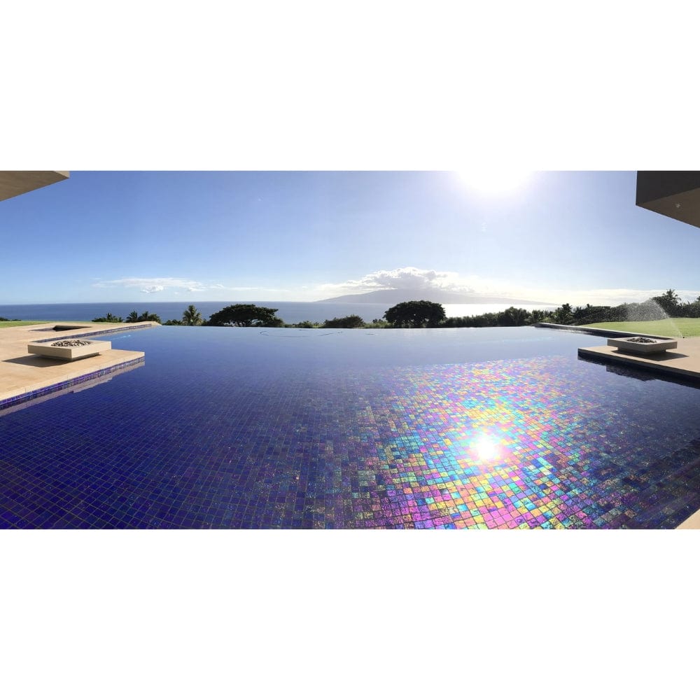 Halva Halo Low Fire Pits beside the pool