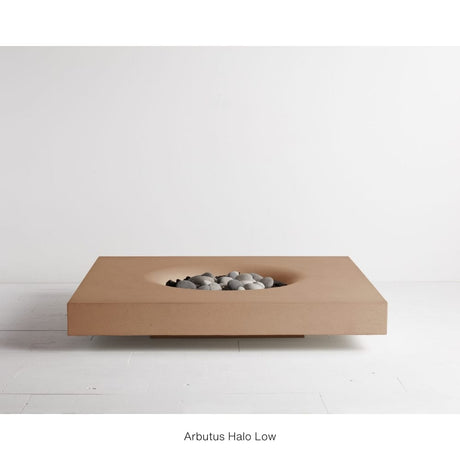 Solus Halo Low Square Concrete Gas Fire Pit in Arbutus