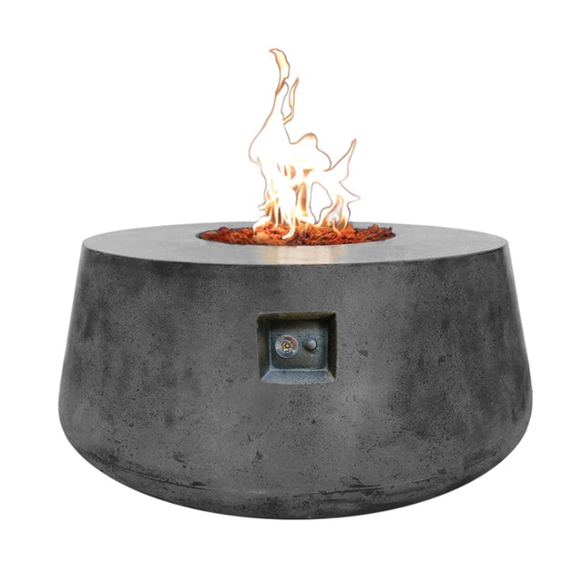 Stonelum Indiana 01 47-Inch Round Concrete Gas Fire Pit in Graphite