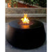 Stonelum Indiana 01 47-Inch Round Black Gas Fire Pit on a rooftop