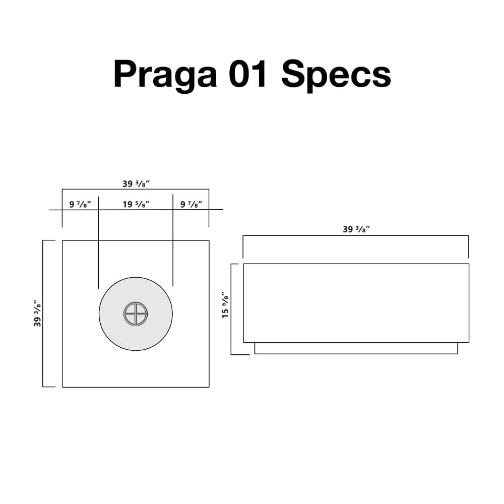 stonelum praga 1 square fire pit specs