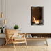Bio Flame 24-Inch Black Firebox DS Built-in Ethanol Fireplace in a midcentury living room