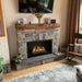 The Bio Flame 38-Inch Firebox Black Ethanol Fireplace with stone surround