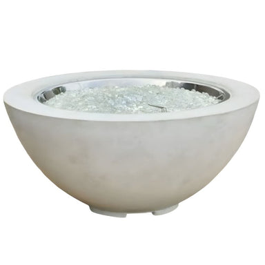 The Outdoor GreatRoom Company Cove 42-Inch Round Gas Fire Bowl in White