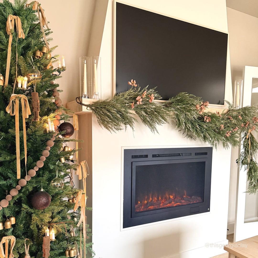Touchstone Forte Steel 40-Inch electric fireplace installed in a room