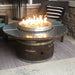 wine barrel dude coffee table wooden gas fire pit table lighted up